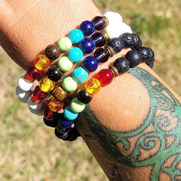 Two Lava Stone Bracelets & Essential Oil - Picture 2 of 5